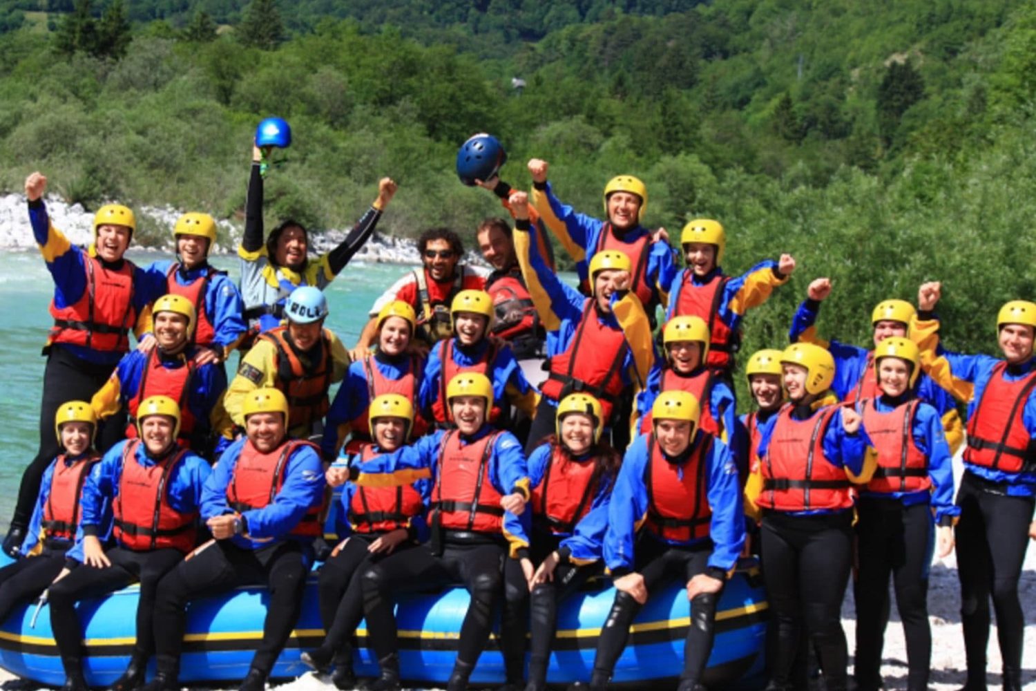 Guided rafting on Soca river