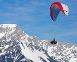 Winter paragliding in slovenia