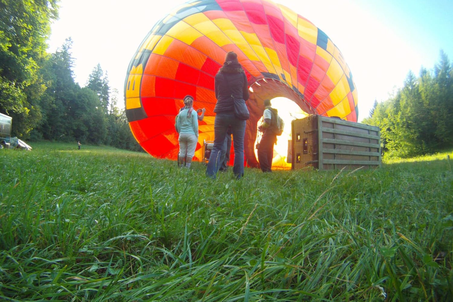 Preparations for Balloon flight over Ljubljana