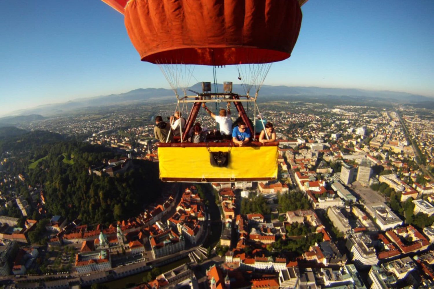 Hot air ballooning over Ljubljana