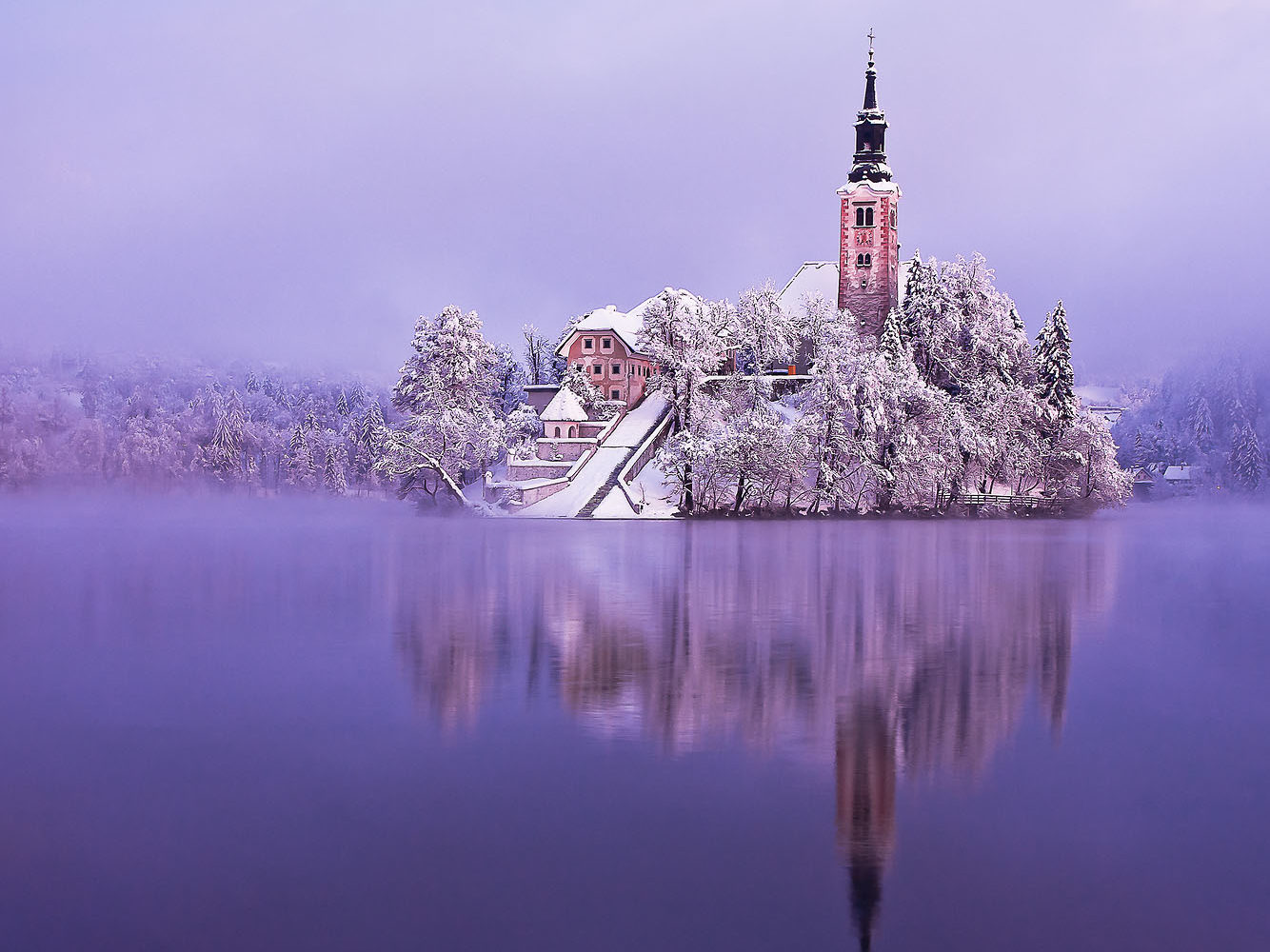 Bled lake in winter