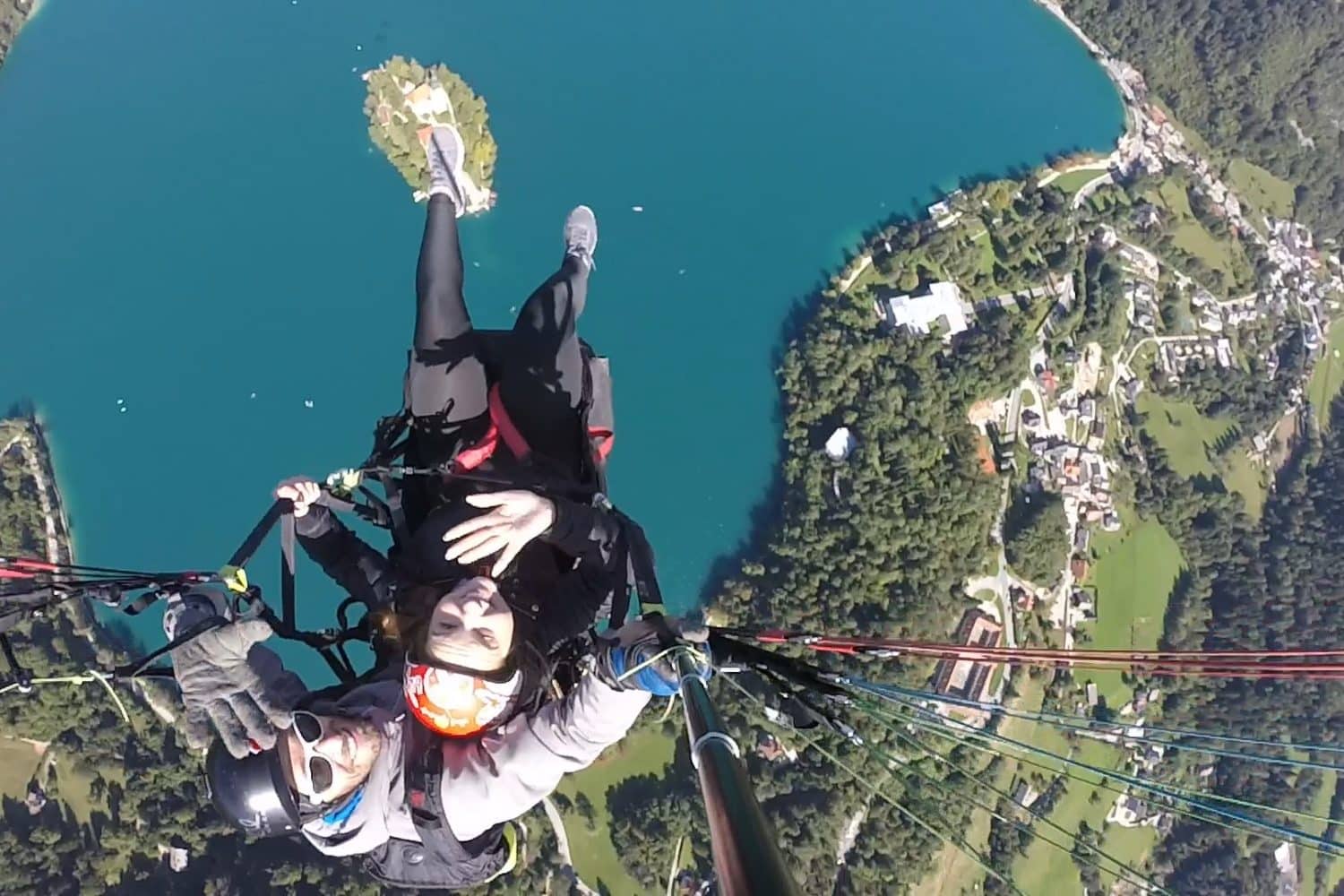 Paragliding in lake Bled Slovenia